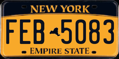 NY license plate FEB5083
