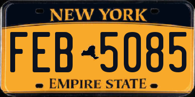 NY license plate FEB5085