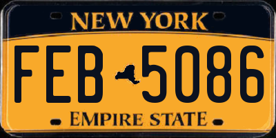 NY license plate FEB5086