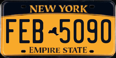 NY license plate FEB5090