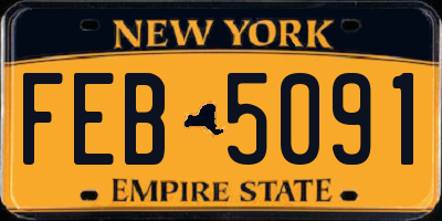 NY license plate FEB5091