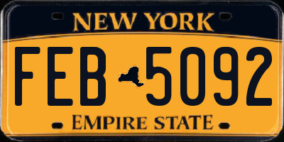 NY license plate FEB5092