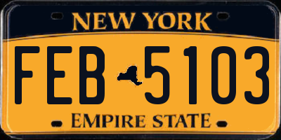 NY license plate FEB5103
