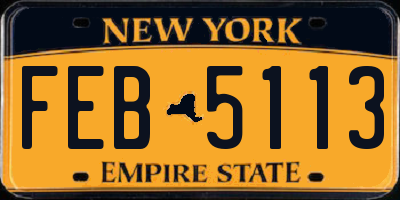 NY license plate FEB5113