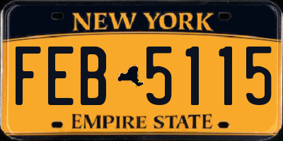NY license plate FEB5115