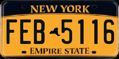 NY license plate FEB5116