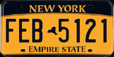 NY license plate FEB5121