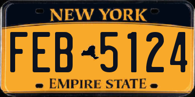 NY license plate FEB5124