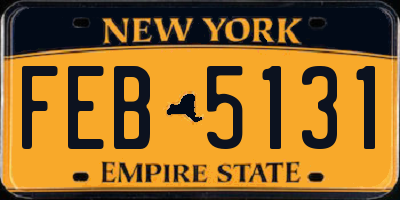 NY license plate FEB5131