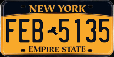 NY license plate FEB5135