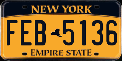 NY license plate FEB5136