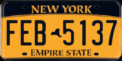NY license plate FEB5137