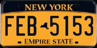 NY license plate FEB5153