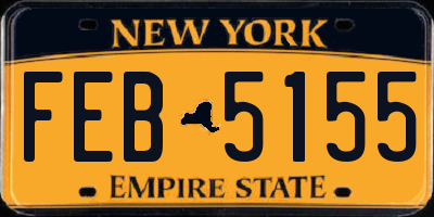 NY license plate FEB5155