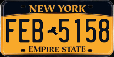NY license plate FEB5158