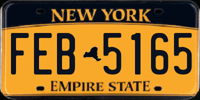NY license plate FEB5165