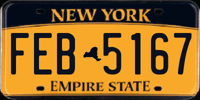 NY license plate FEB5167