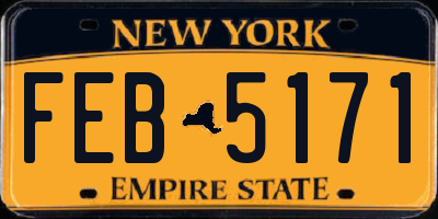NY license plate FEB5171