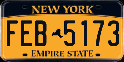 NY license plate FEB5173