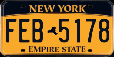 NY license plate FEB5178