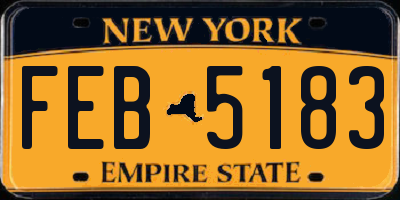 NY license plate FEB5183