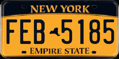 NY license plate FEB5185
