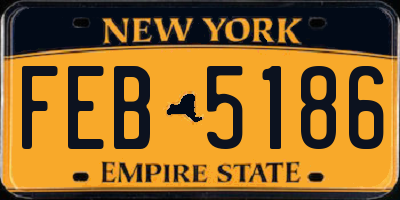 NY license plate FEB5186