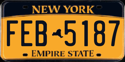 NY license plate FEB5187