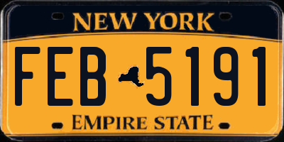 NY license plate FEB5191