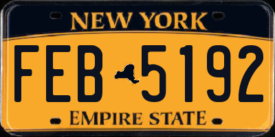 NY license plate FEB5192