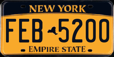 NY license plate FEB5200