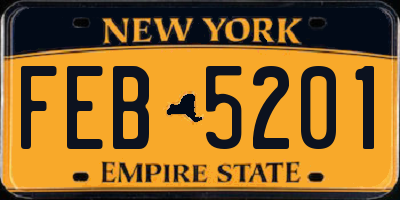 NY license plate FEB5201