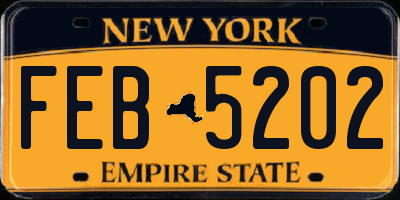 NY license plate FEB5202