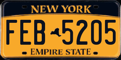 NY license plate FEB5205