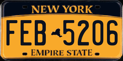 NY license plate FEB5206