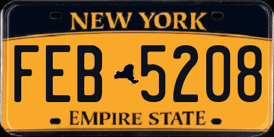 NY license plate FEB5208