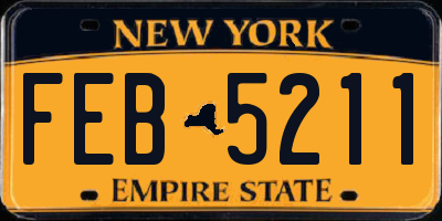NY license plate FEB5211