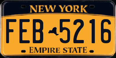 NY license plate FEB5216