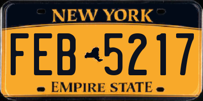 NY license plate FEB5217