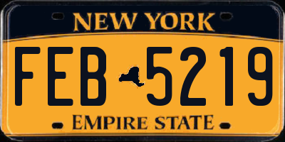NY license plate FEB5219
