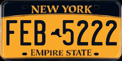 NY license plate FEB5222
