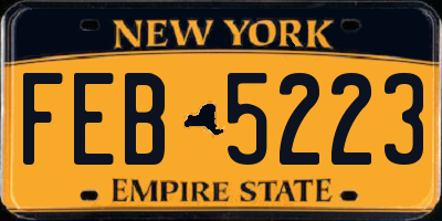 NY license plate FEB5223