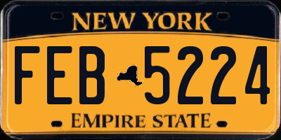 NY license plate FEB5224