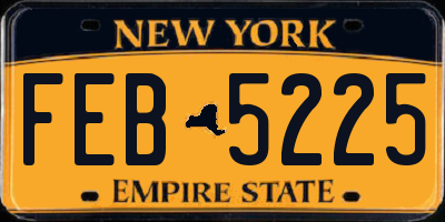 NY license plate FEB5225
