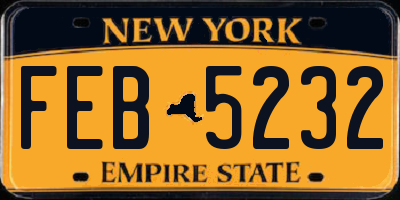 NY license plate FEB5232