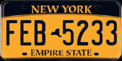 NY license plate FEB5233