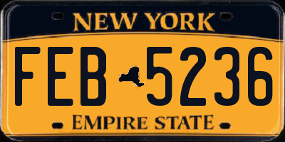 NY license plate FEB5236