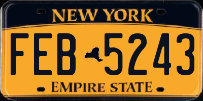 NY license plate FEB5243