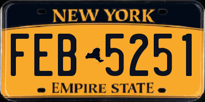 NY license plate FEB5251