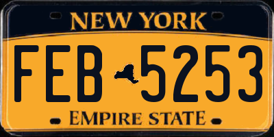 NY license plate FEB5253